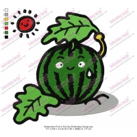 Watermelon Fruit in Hot Day Embroidery Design